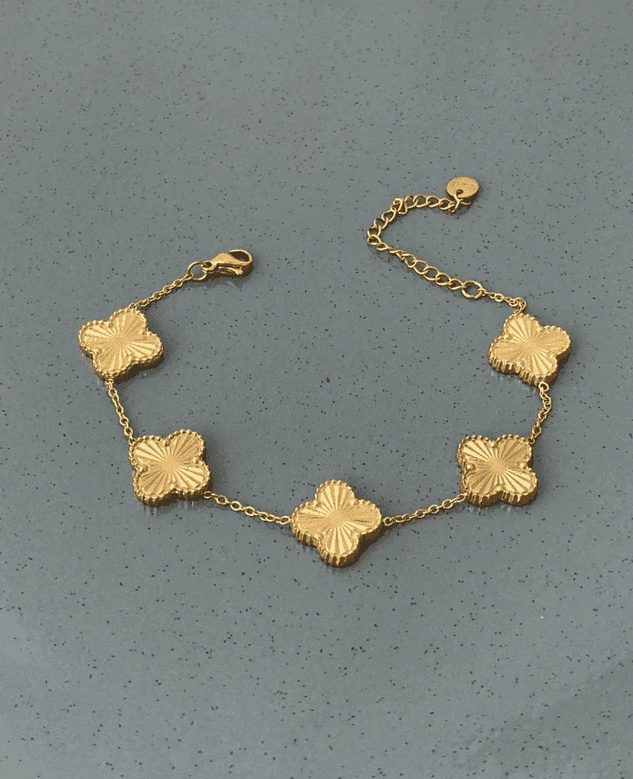 Çelik Gold 5 Yonca Bileklik