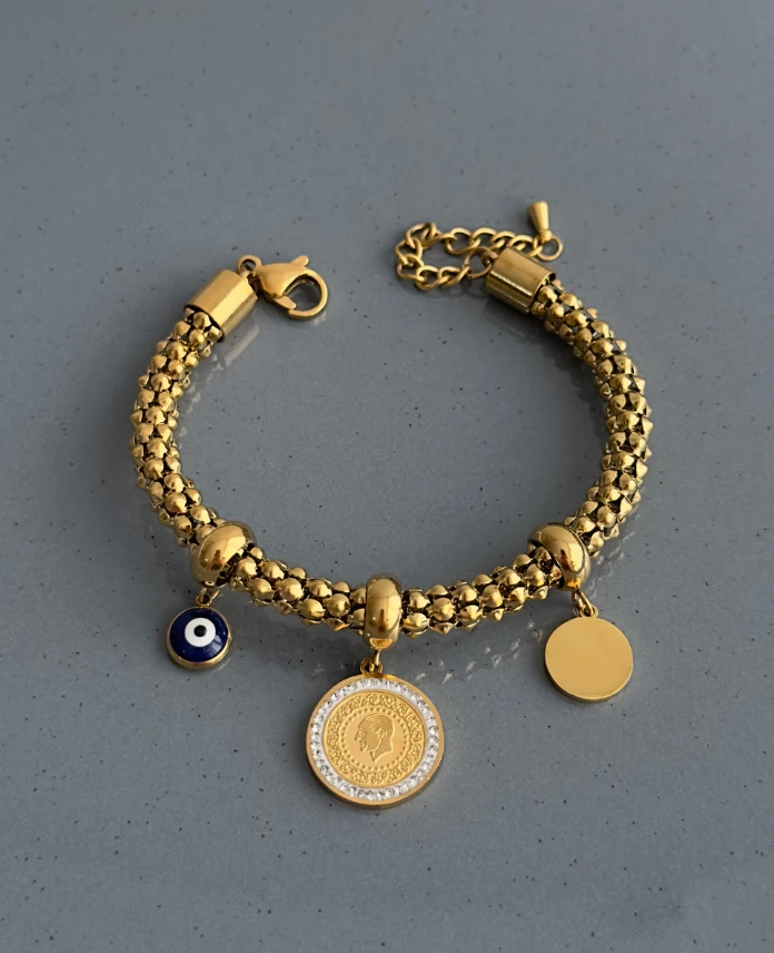 çelik gold hasır kordon çeyrek bileklik
