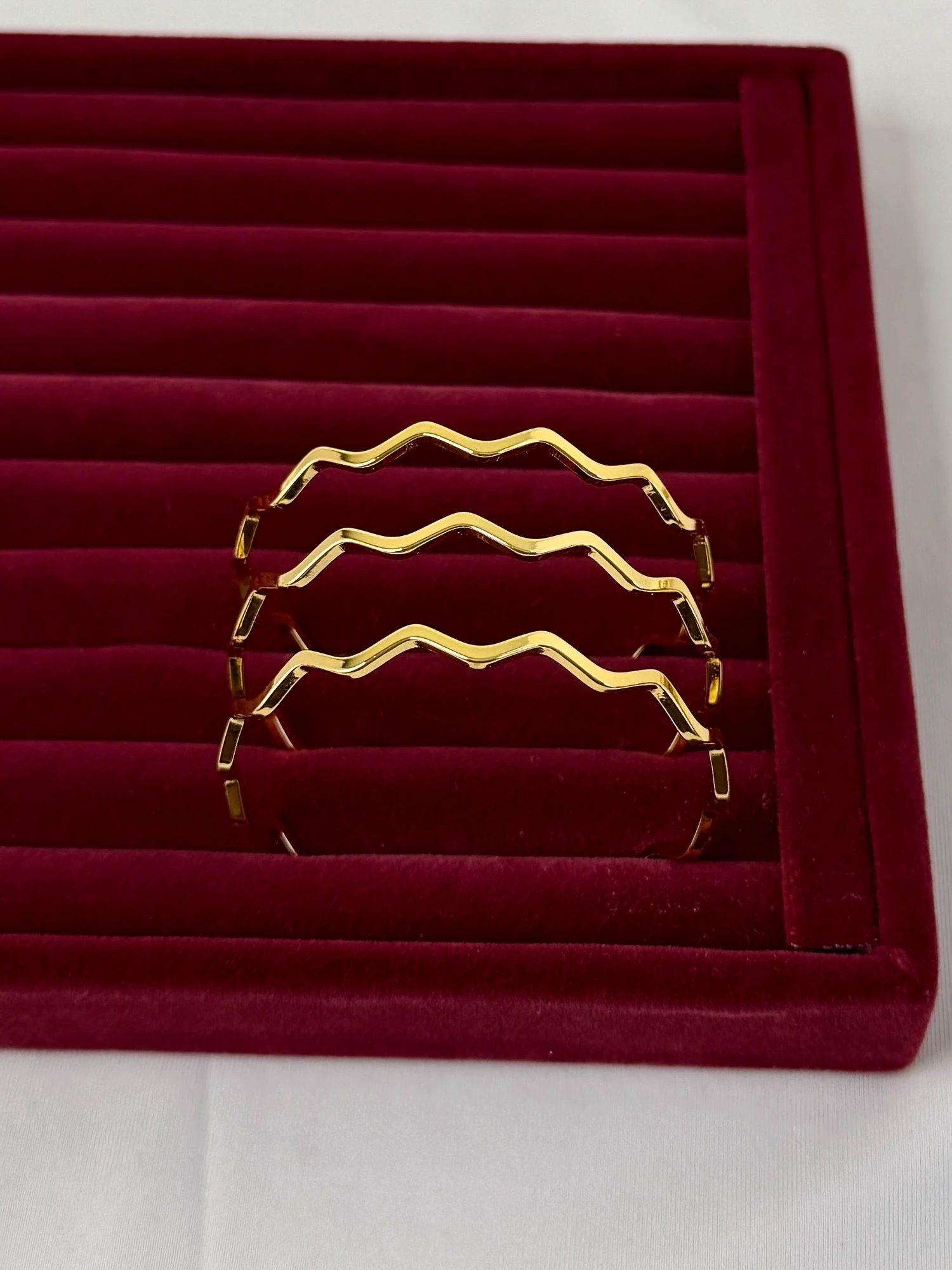 çelik gold sık zikzak üçlü ajda 60mm küçük boy kelepçe