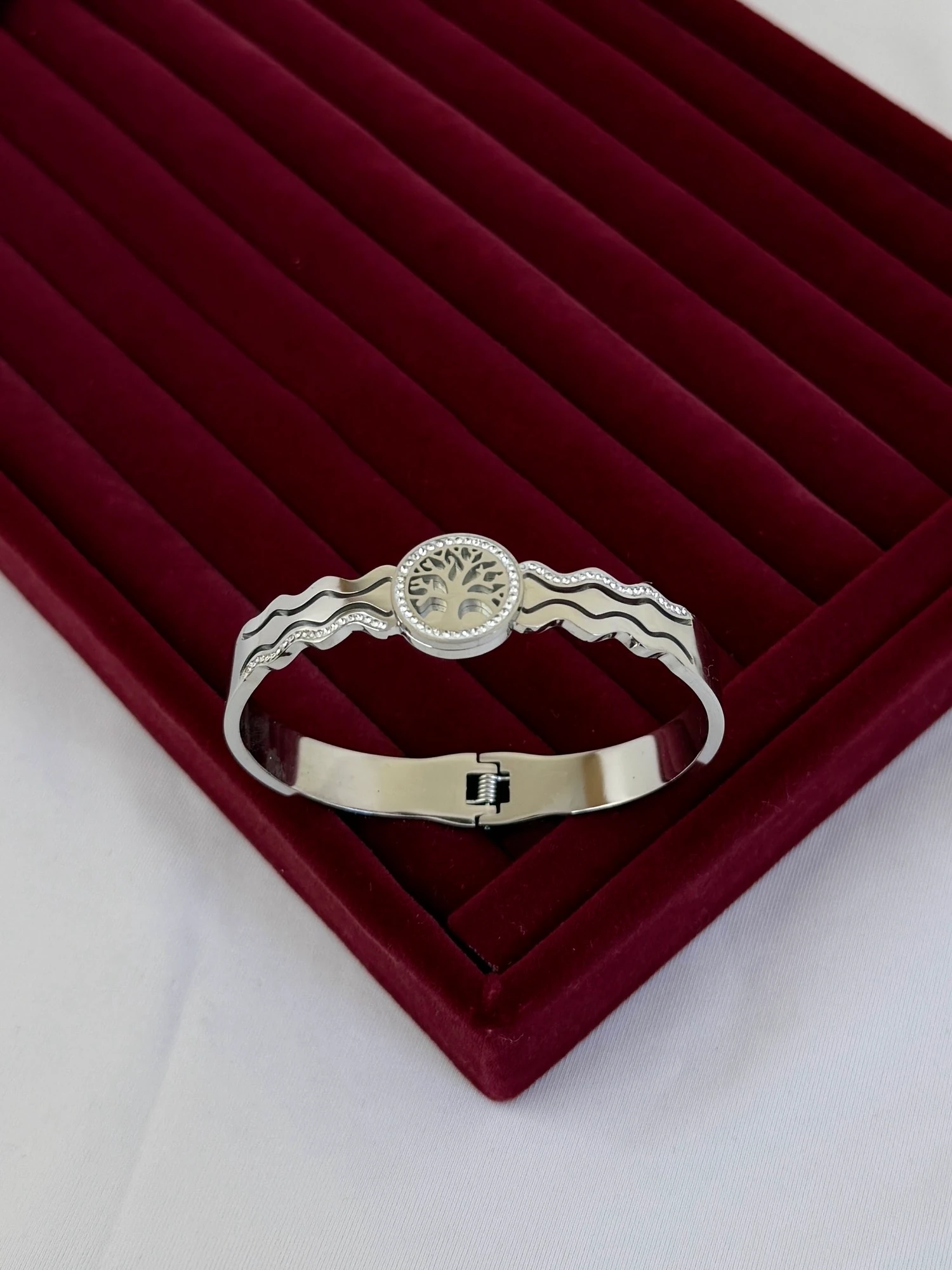 çelik silver yaşam ağacı kelepçe
