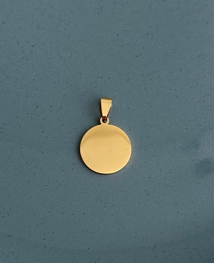 çelik  gold yuvarlak 2cm çap kolye ucu