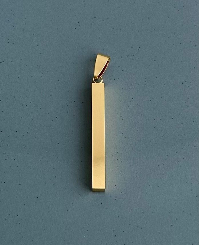 çelik gold dikdörtgen 4cm kolye ucu
