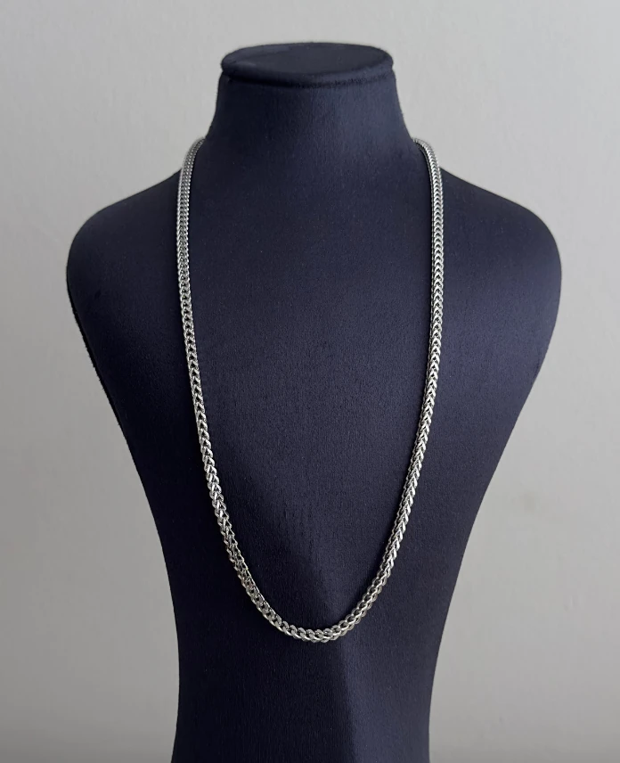 çelik silver hasır kare 60cm kolye