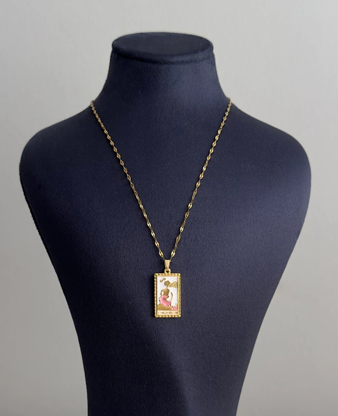 çelik gold tarot kadın 45cm kolye