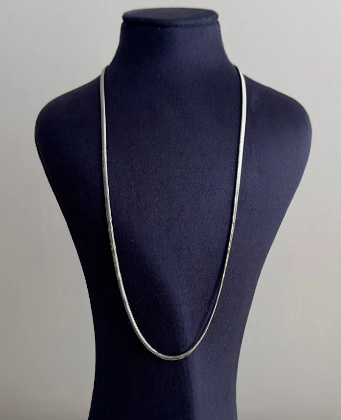 çelik silver ince italyan 60cm kolye