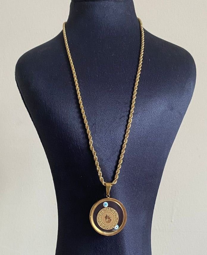 Çelik Açılabilir Cam Çeyrek Burgu 60Cm Kolye