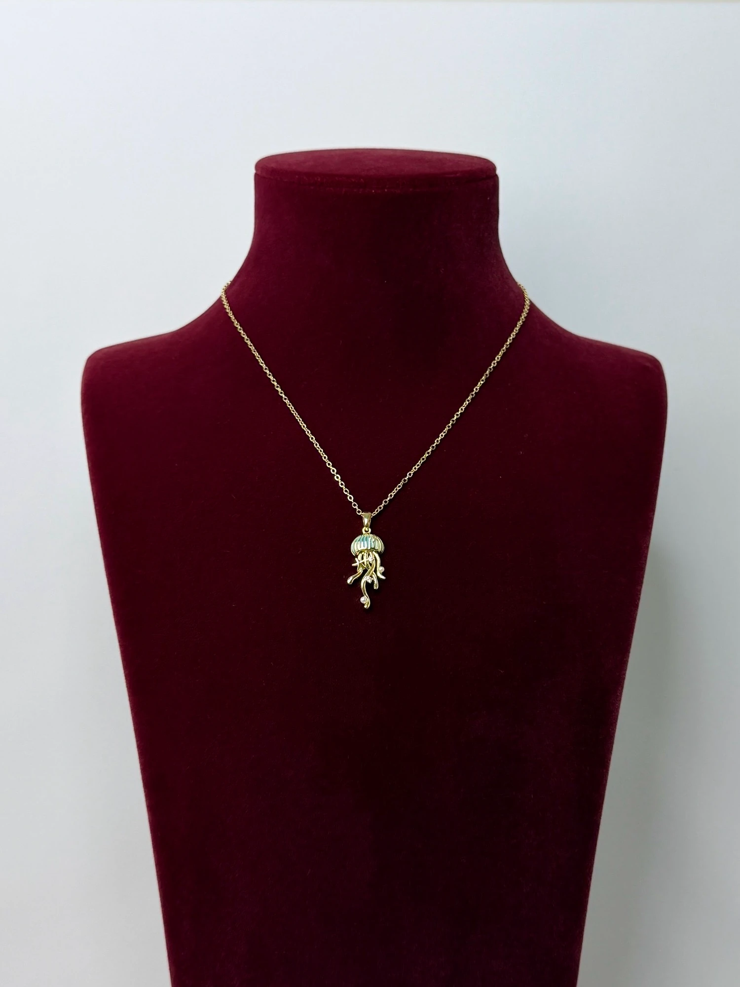 çelik gold mavi deniz anası kolye