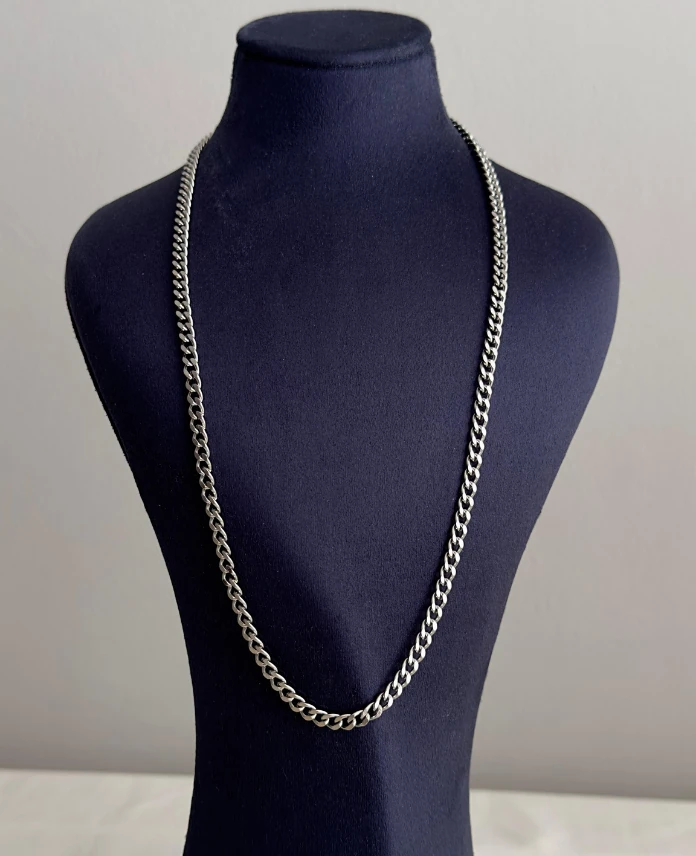 çelik silver zincir erkek 60cm kolye