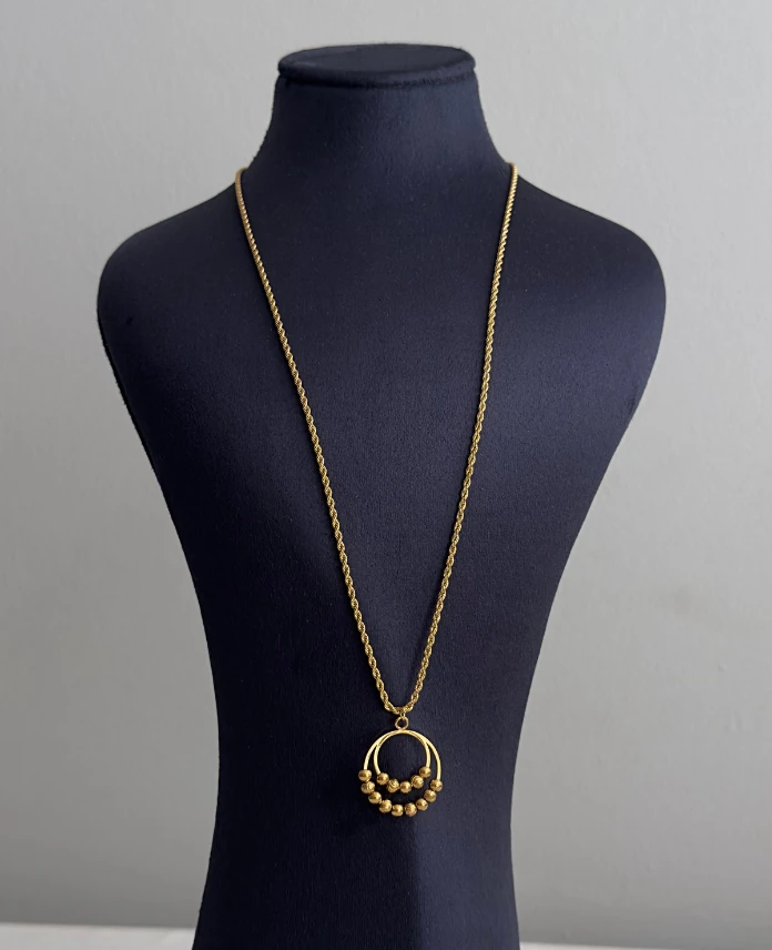 çelik gold burgu yuvarlak dorika 60cm kolye