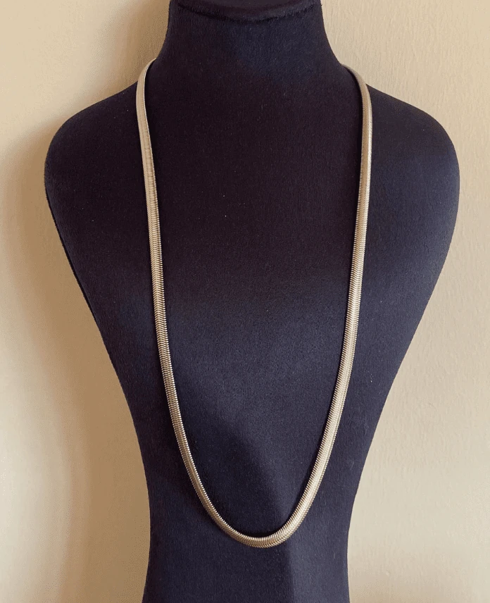 Çelik silver Tırtıklı Kalın İtalyan 60cm Kolye