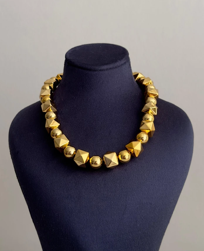 çelik gold kalın topçuklu 45cm kolye