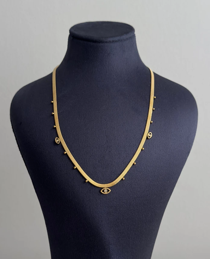 çdlik gold göz italyan 45cm kolye