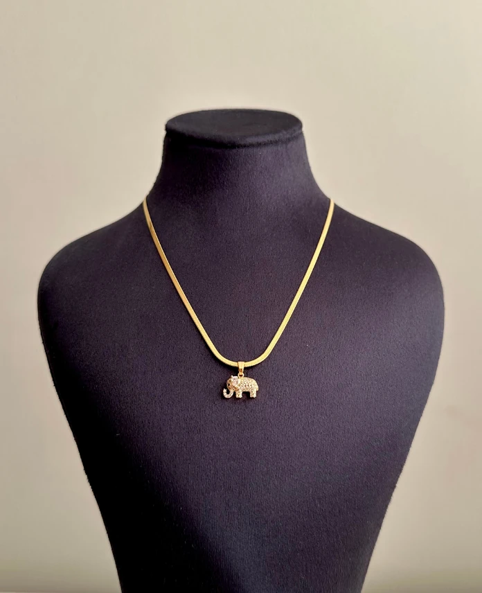 çelik gold fil italyan 45cm kolye