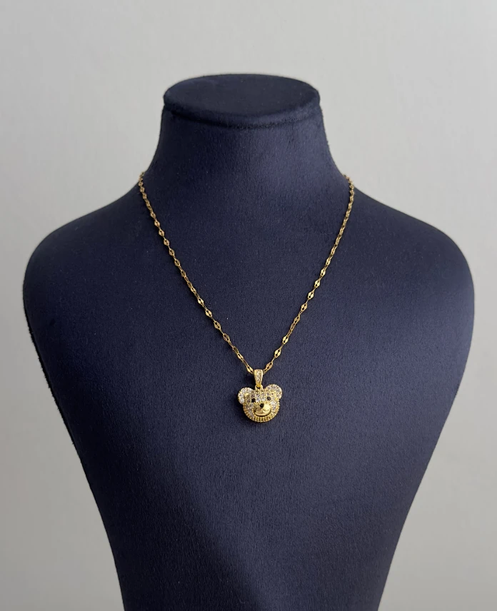 çelik gold ayıcık 45cm kolye
