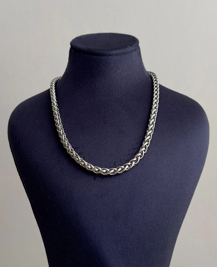 çelik silver içiçe geçme sık 45cm kolye
