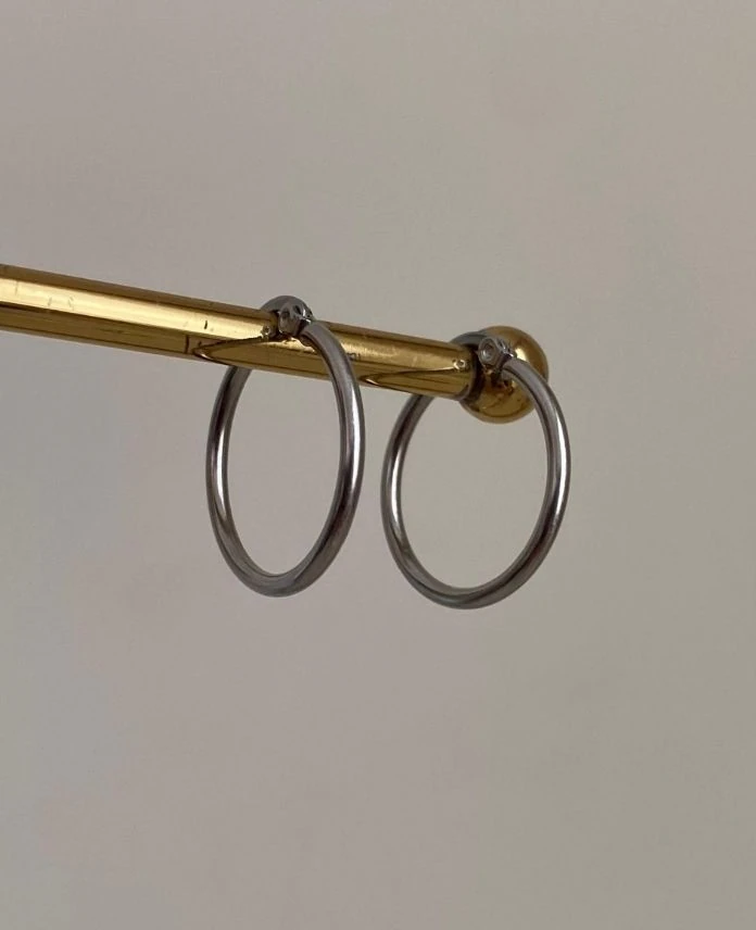 Çelik Halka 25Mm Silver Küpe