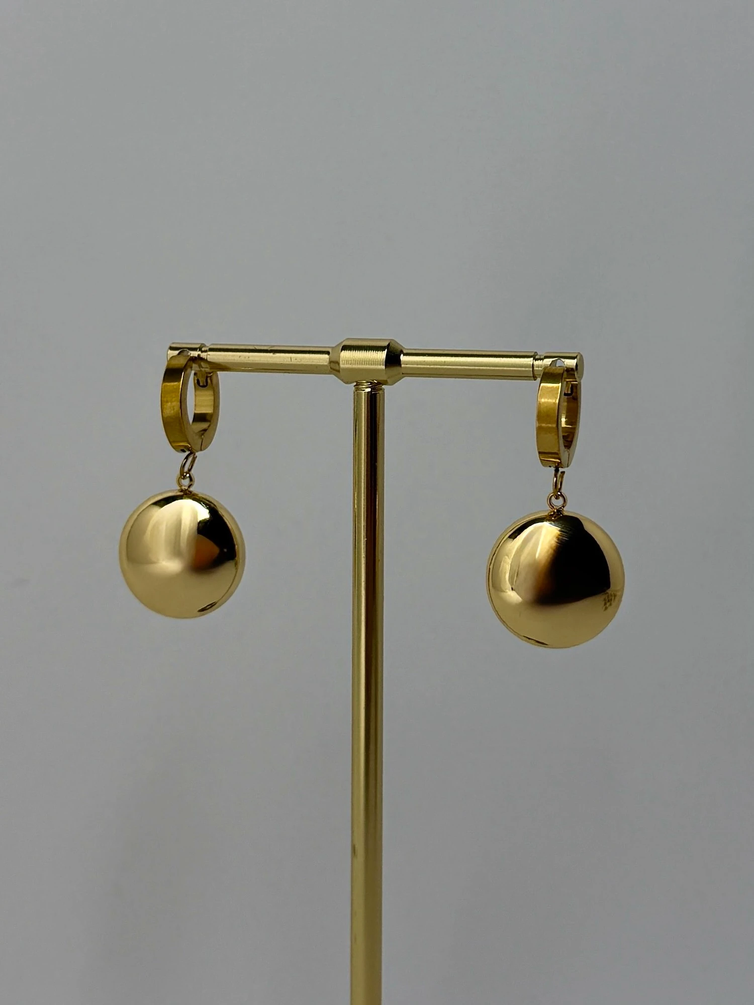 çelik gold top küpe