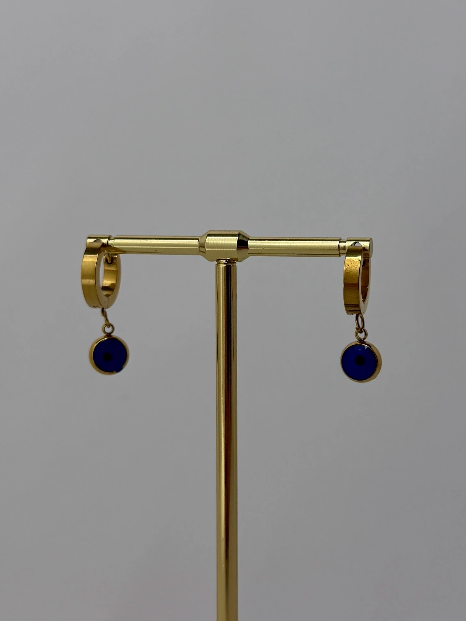 çelik gold nazarlık küpe