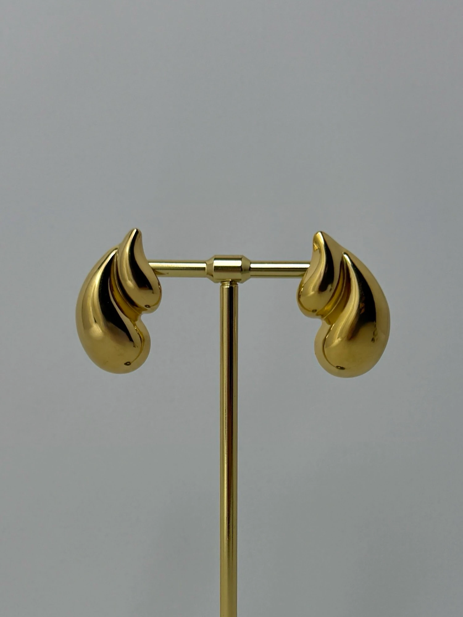 çelik gold ikili damla küpe