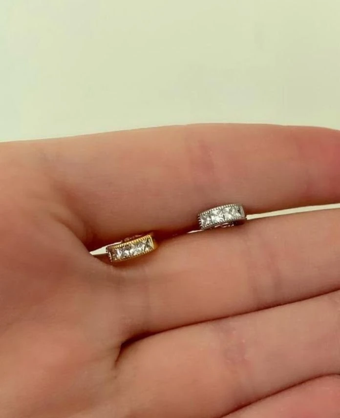 Pirinç Helix Taşlı Minik Halka Piercing