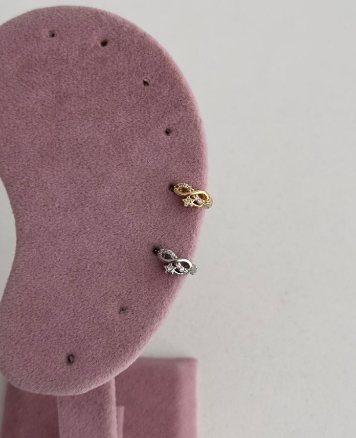 Çelik Sonsuzluk Yıldız Taş Helix Piercing