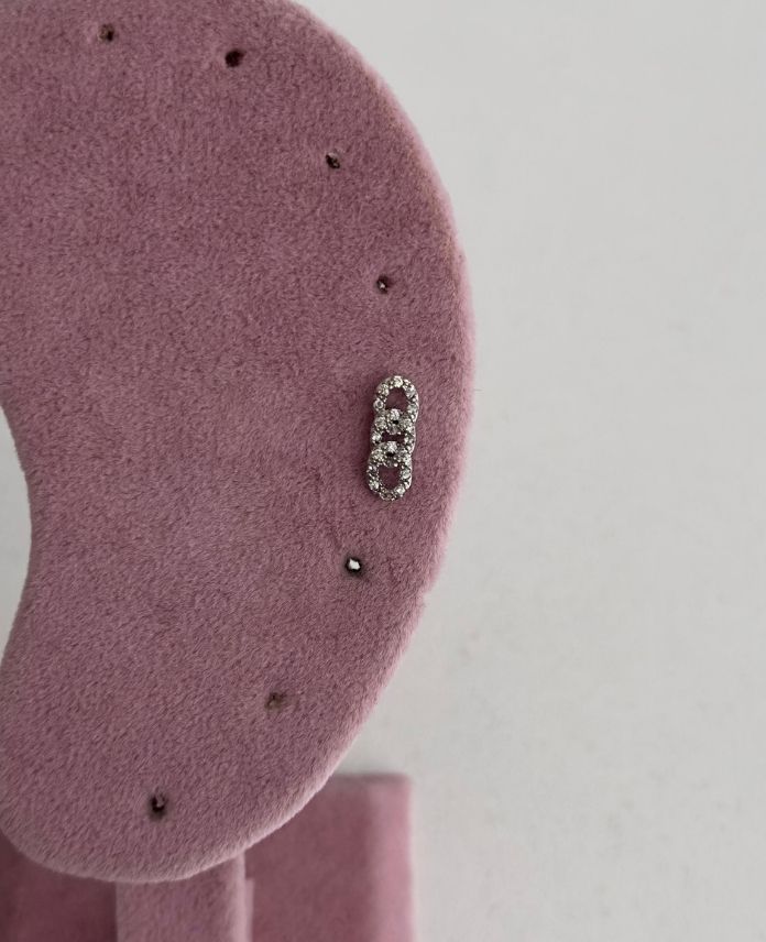 Çelik Zincir Tragus Piercing (Arkası Düz)