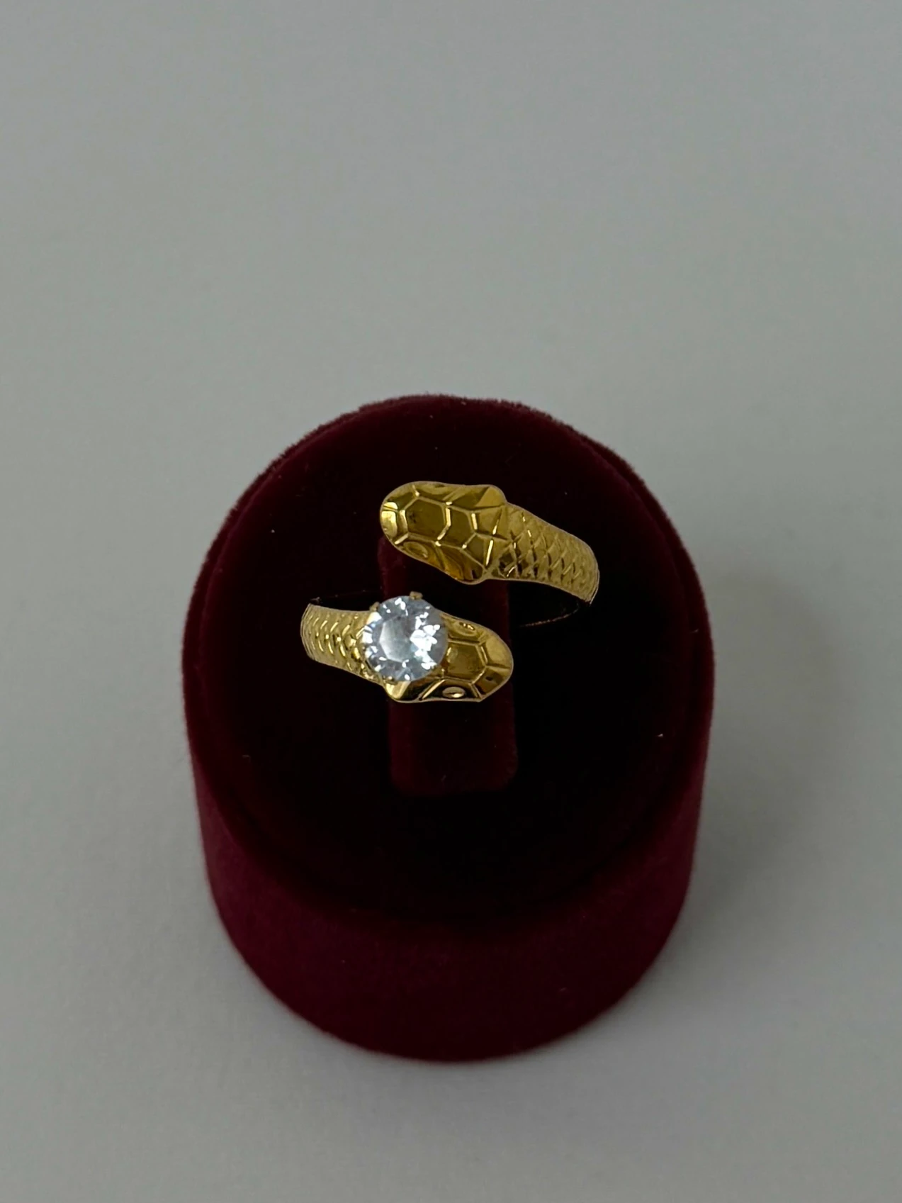 çelik gold ayarlanabilir desenli tektaş yüzük