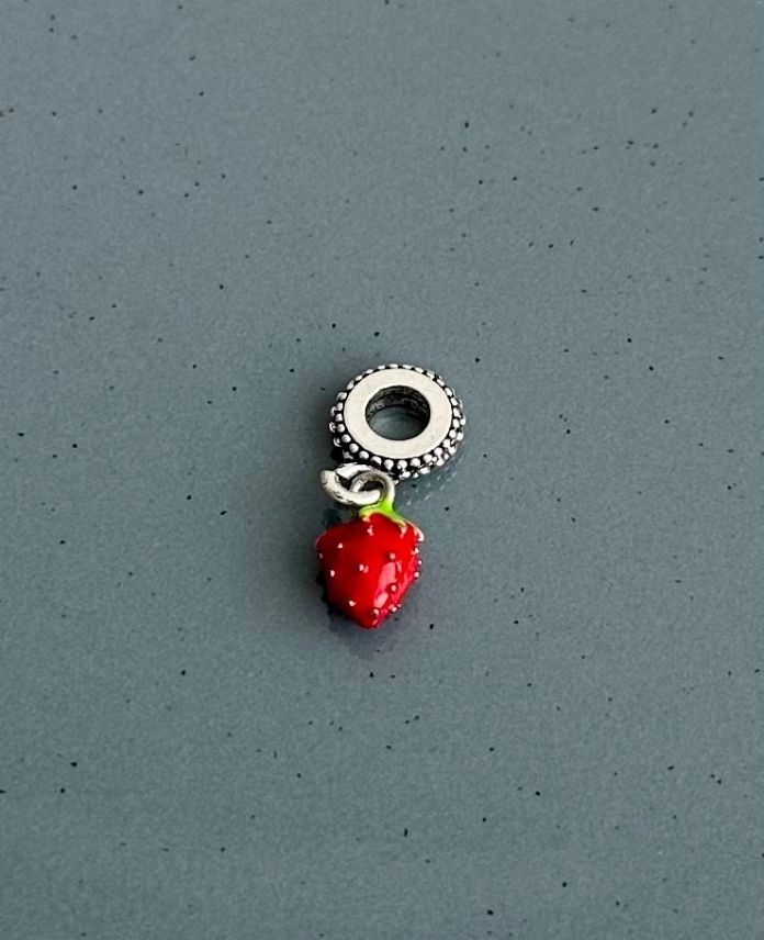 pirinç silver çilek charm