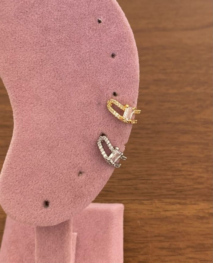 Pirinç Baget Taşlı Earcuff