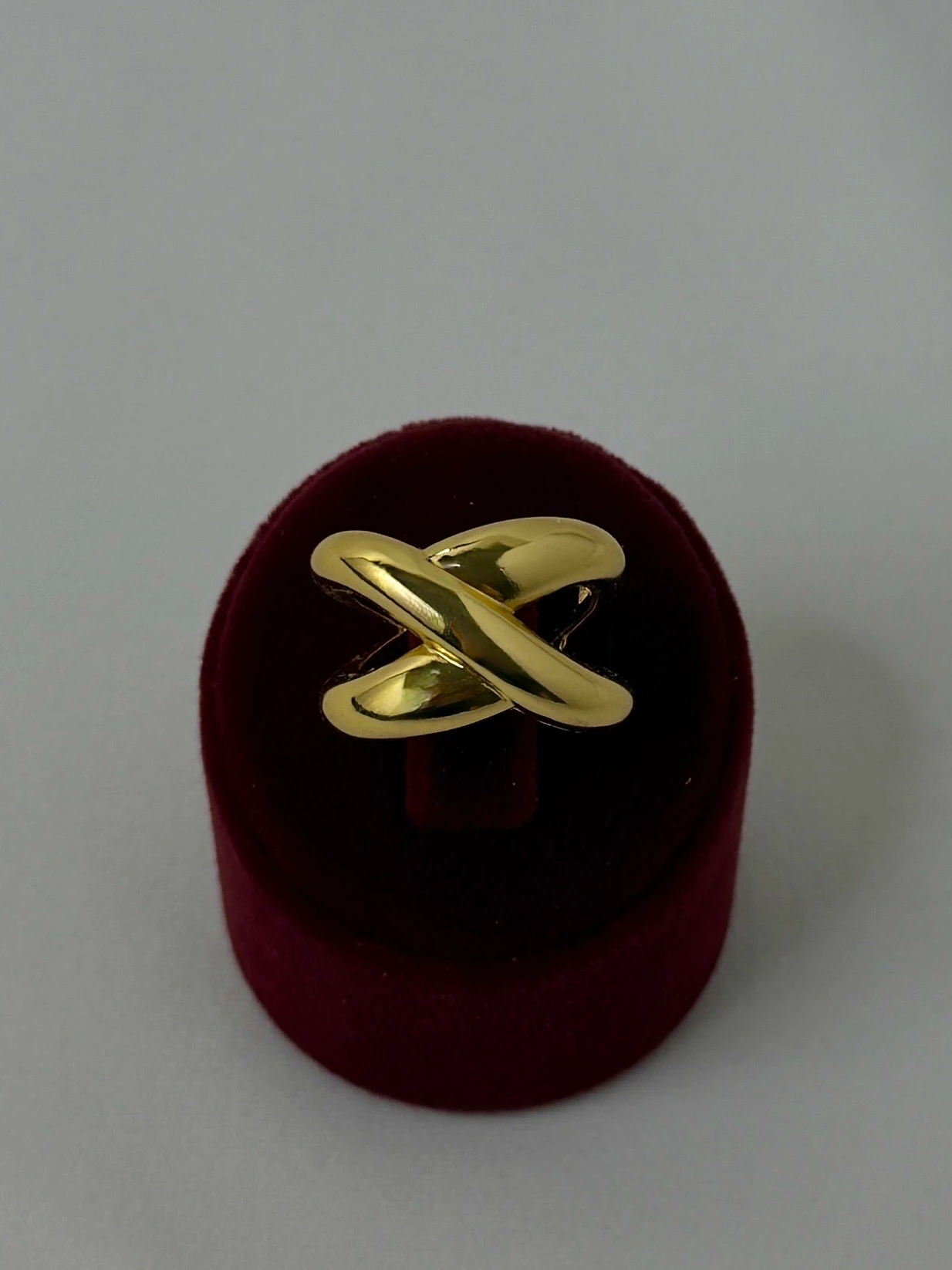 pirinç gold ayarlanabilir çapraz düz yüzük