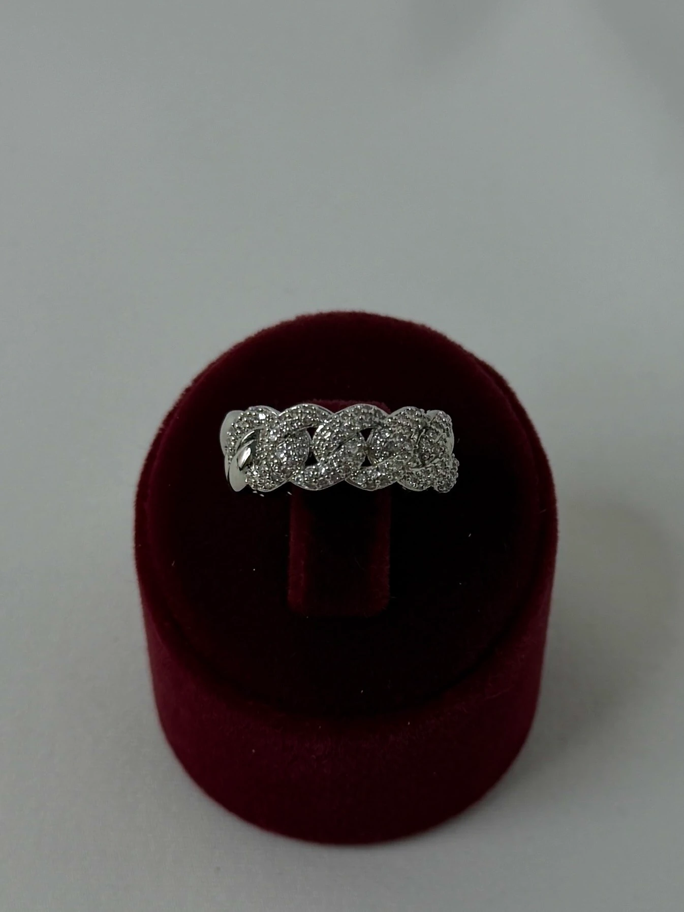 pirinç silver numaralı zincir taşlı yüzük