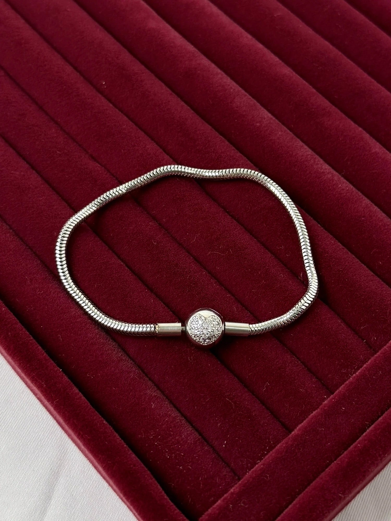 pirinç silver kalp taşlı pndr