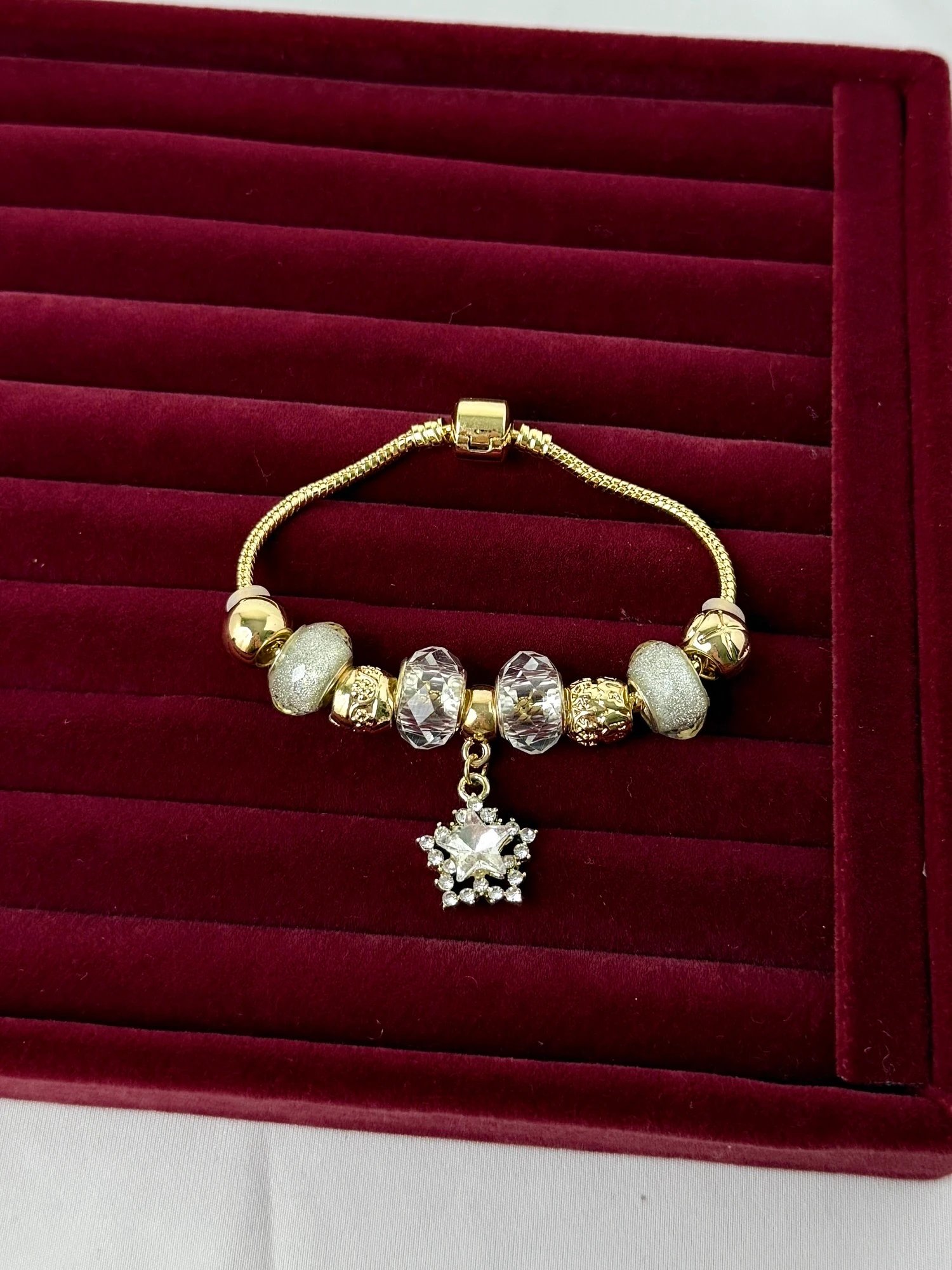 gold gerçek kordon yıldız beyaz pndr