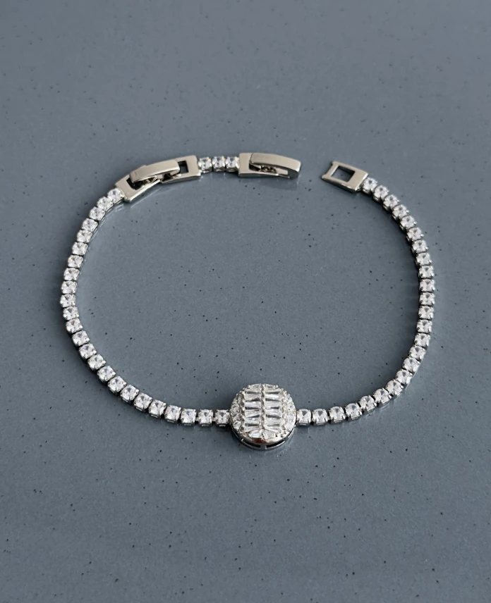 zirkon silver su yolu yuvarlak bileklik