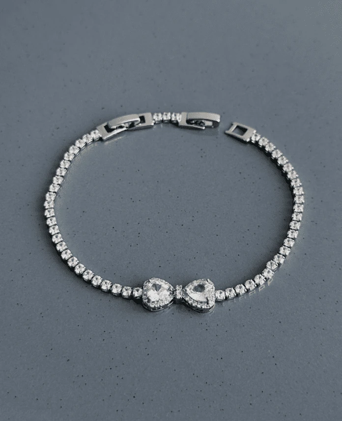 zirkon silver su yolu papyon kalp bileklik