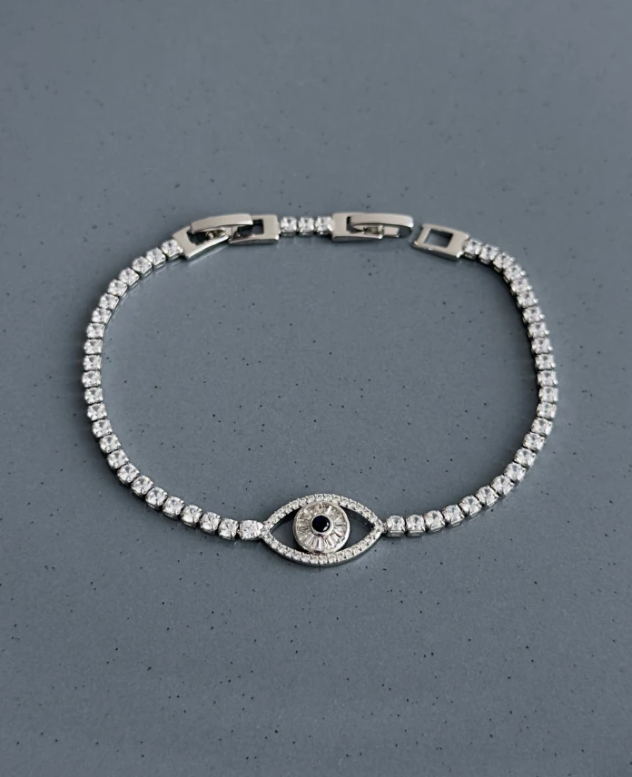 zirkon silver su yolu göz bileklik