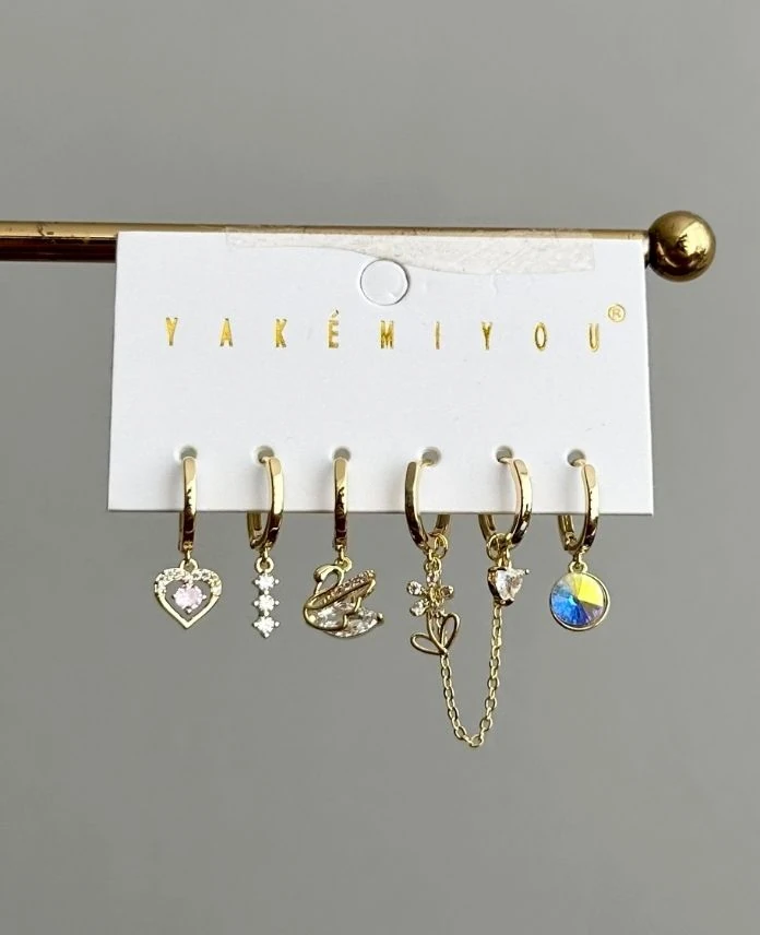 vip yakemıyou gold altılı küpe