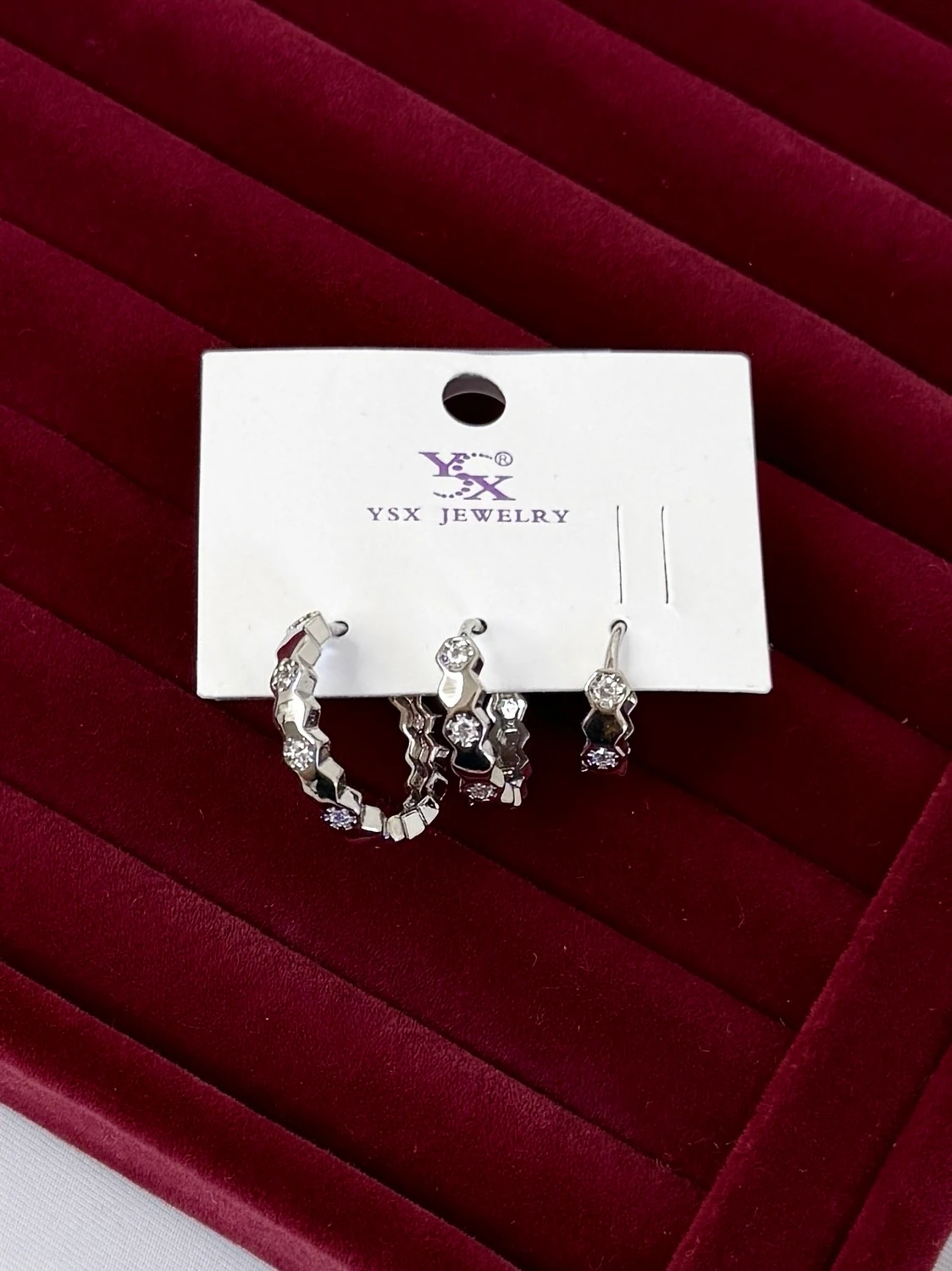 vip ysx silver petek üçlü küpe