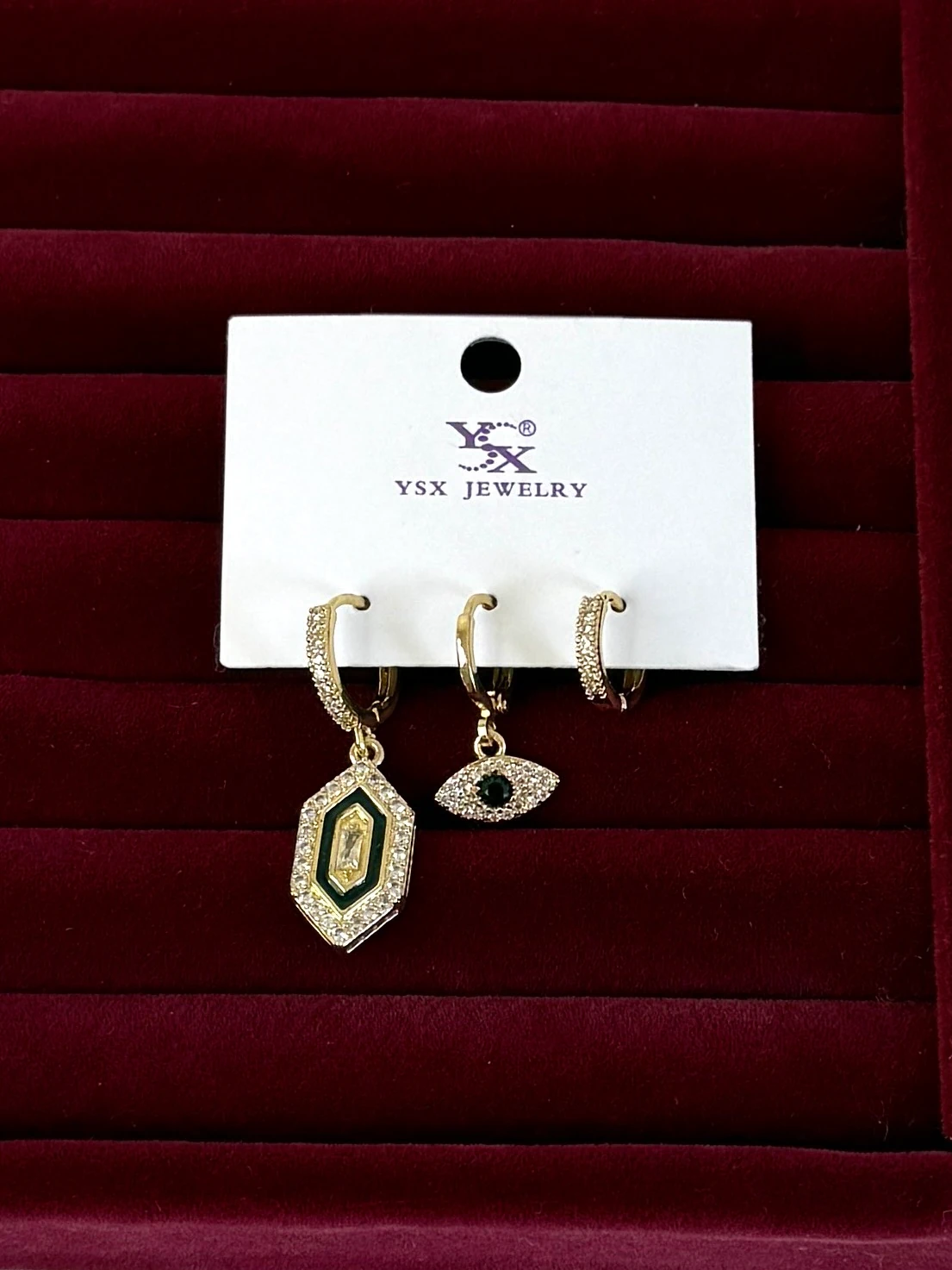 vip ysx gold üçlü göz küpe