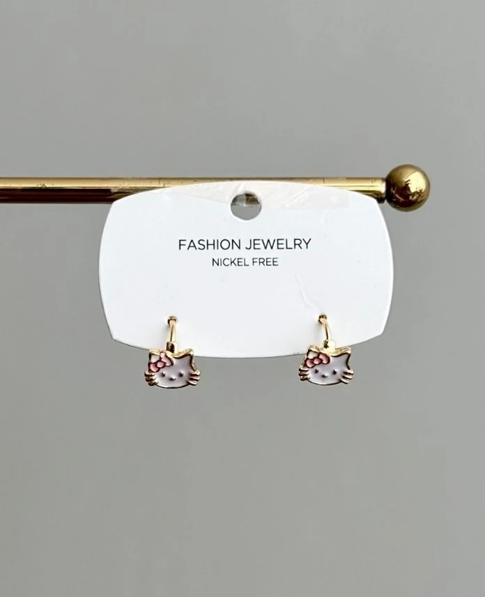 Vip gold nikelsiz hello kitty çocuk küpe