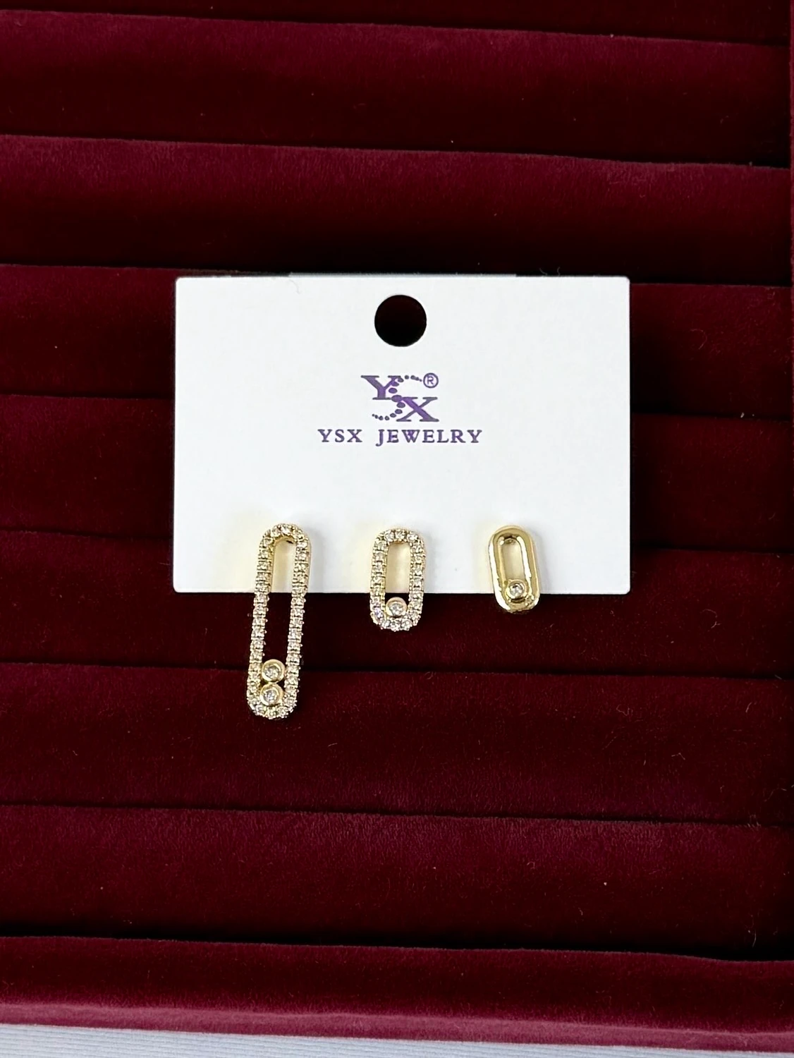 vip ysx gold üçlü mess küpe