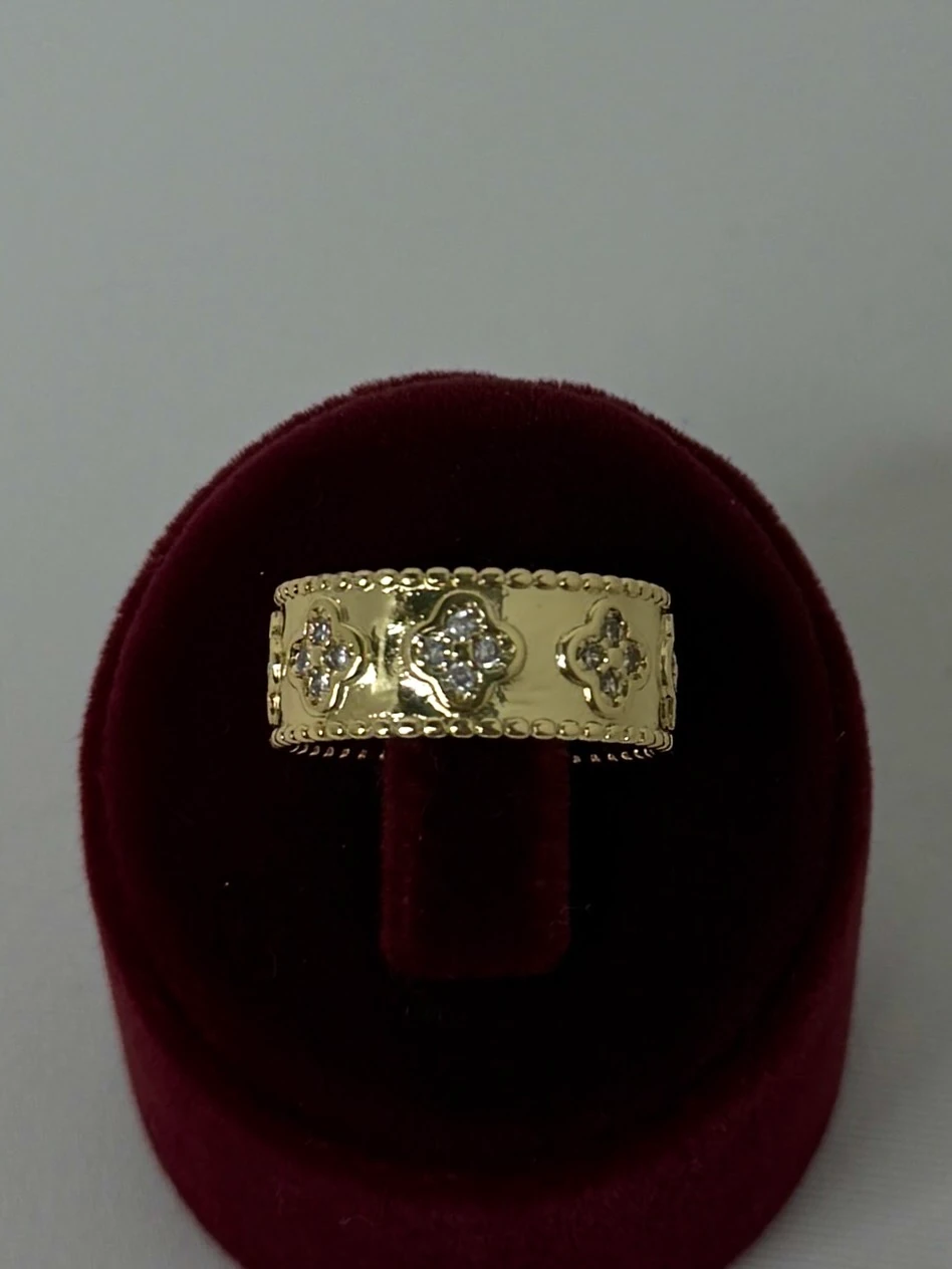 Vip gold ayarlanabilir yonca yüzük