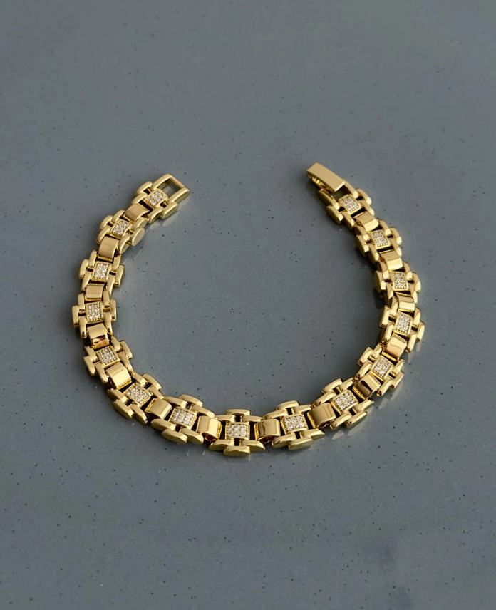 xuping gold zincir kalın taşlı bileklik
