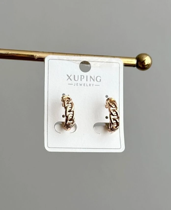 xuping rose zincir taşlı küpe