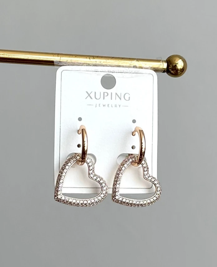 xuping rose kalp küpe