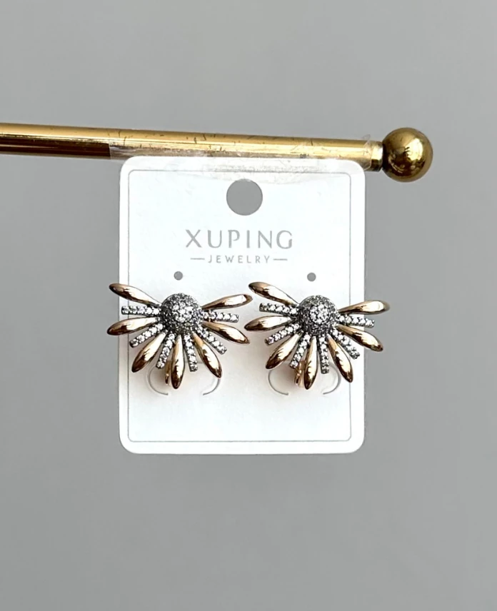 xuping multi yarım çiçek küpe