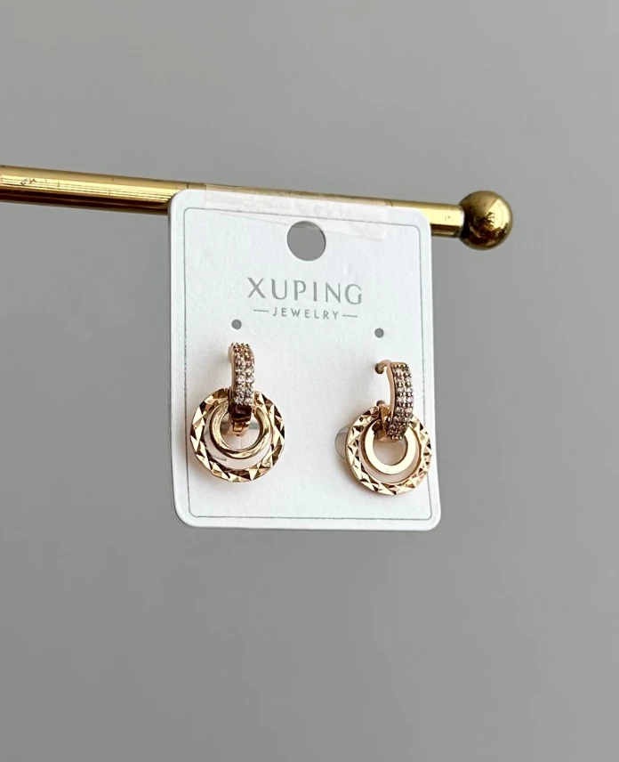 xuping rose halka içten geçme taşlı küpe