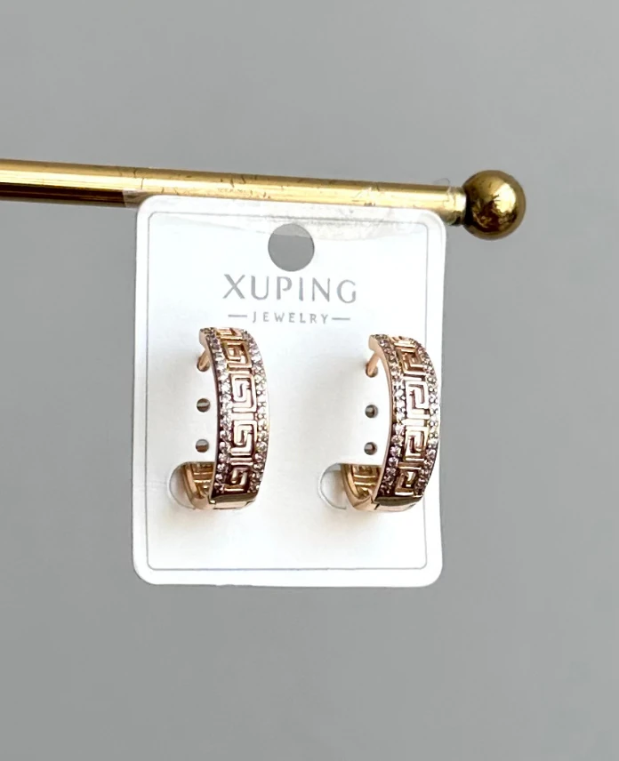 xuping rose labirent taşlı küpe