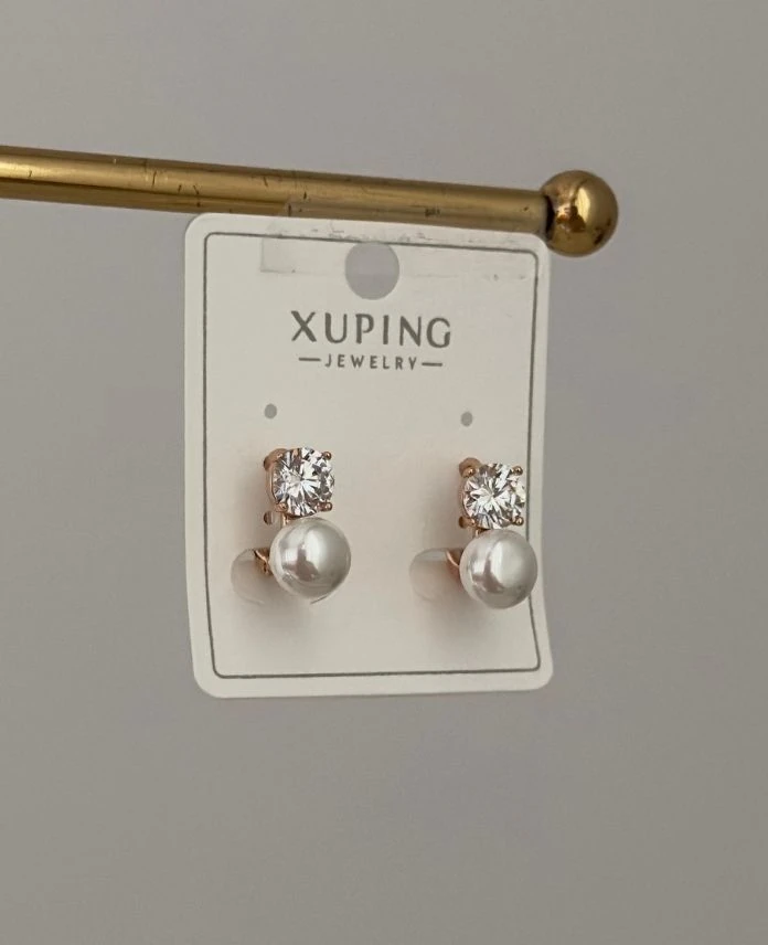 Xuping Halka Elips İnci Küpe