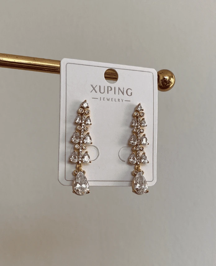 Xuping Damla Taşlı Sallantılı Küpe
